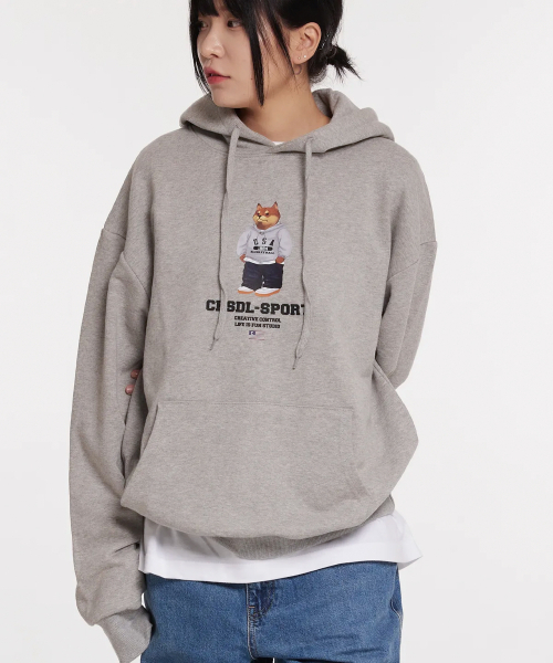 CREAM SODA LAB(クリームソーダラボ)の「シーアルエスディエル スポーツ フードパーカー グレー(パーカー・レディース・その他・M/L/XL)」の3枚目の写真