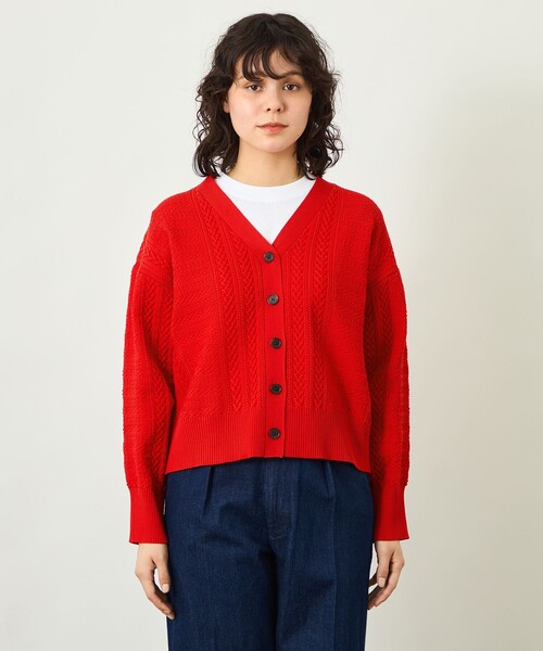 MACKINTOSH PHILOSOPHY(マッキントッシュ フィロソフィー)の「GREY LABEL ワイドケーブルカーディガン(カーディガン/ボレロ・レディース・ベージュ/ダークネイビー/レッド系その他・2)」の7枚目の写真