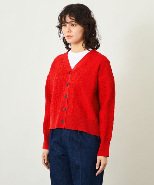 MACKINTOSH PHILOSOPHY(マッキントッシュ フィロソフィー)の「GREY LABEL ワイドケーブルカーディガン(カーディガン/ボレロ・レディース・ベージュ/ダークネイビー/レッド系その他・2)」の8枚目の写真