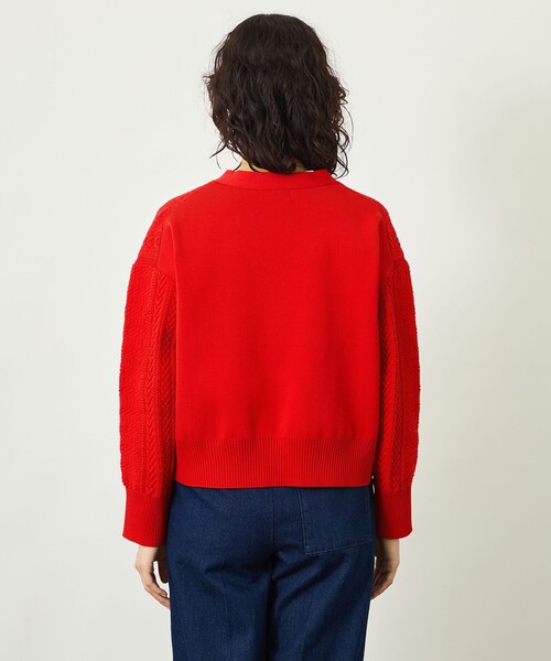 MACKINTOSH PHILOSOPHY(マッキントッシュ フィロソフィー)の「GREY LABEL ワイドケーブルカーディガン(カーディガン/ボレロ・レディース・ベージュ/ダークネイビー/レッド系その他・2)」の9枚目の写真