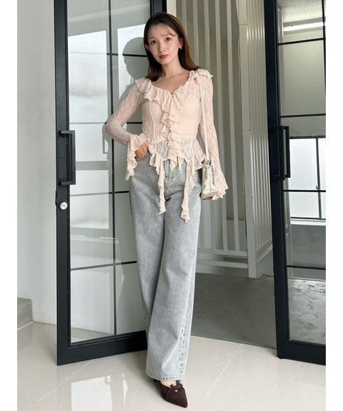 SNIDEL（スナイデル）の「ストレートデニム（デニムパンツ・レディース・グレー/ライトブルー/インディゴブルー・0/1）」の13枚目の写真