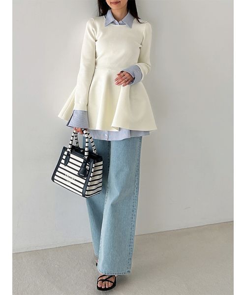 SNIDEL（スナイデル）の「ストレートデニム（デニムパンツ・レディース・グレー/ライトブルー/インディゴブルー・0/1）」の9枚目の写真