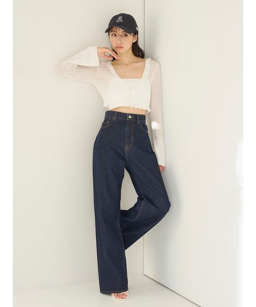 SNIDEL（スナイデル）の「ストレートデニム（デニムパンツ・レディース・グレー/ライトブルー/インディゴブルー・0/1）」の3枚目の写真