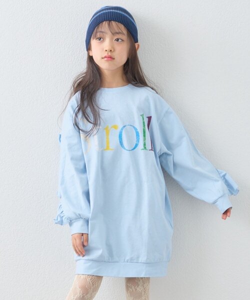 CIAOPANIC TYPY（チャオパニックティピー）の「《WEB限定》【KIDS】サラッと快適！ロゴバックフリルワンピ(ジュニアサイズあり)（ワンピース・キッズ・サックスブルー/グレー/イエロー・110/130/150）」の2枚目の写真