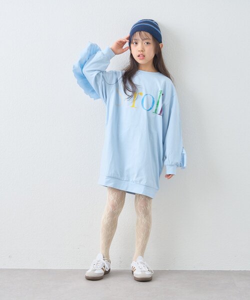 CIAOPANIC TYPY（チャオパニックティピー）の「《WEB限定》【KIDS】サラッと快適！ロゴバックフリルワンピ(ジュニアサイズあり)（ワンピース・キッズ・サックスブルー/グレー/イエロー・110/130/150）」の18枚目の写真