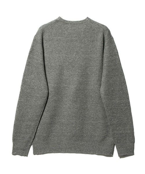 ESTNATION（エストネーション）の「ESTNATION / リネンコットン メランジクルーネックニット（ニット/セーター・メンズ・ネイビー/グレー・LARGE/MEDIUM）」の3枚目の写真