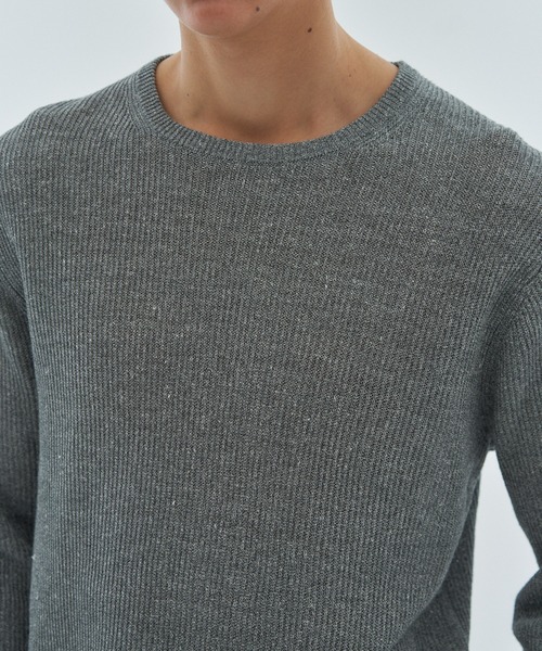 ESTNATION（エストネーション）の「ESTNATION / リネンコットン メランジクルーネックニット（ニット/セーター・メンズ・ネイビー/グレー・LARGE/MEDIUM）」の15枚目の写真