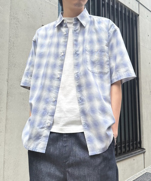 MAGASIN DE MODE Brew(マガジンデモードブリュー)の「【MAGASIN DE MODE Brew】半袖チェックシャツ パナマシャツ/通気性抜群/コットン100% 6270-9072 MNY(シャツ/ブラウス・メンズ・ダークブラウン/ブラック/ブルー・LL/L/M)」の10枚目の写真