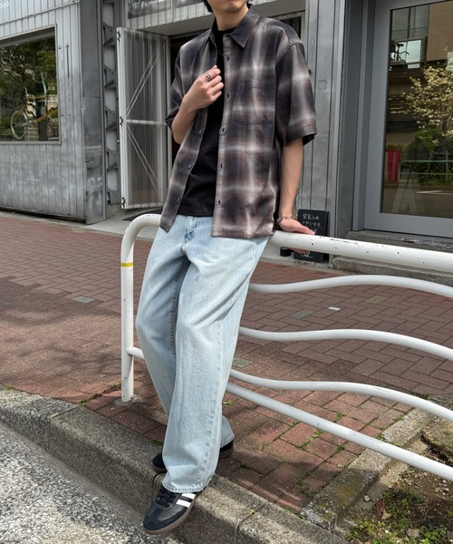 MAGASIN DE MODE Brew(マガジンデモードブリュー)の「【MAGASIN DE MODE Brew】半袖チェックシャツ パナマシャツ/通気性抜群/コットン100% 6270-9072 MNY(シャツ/ブラウス・メンズ・ダークブラウン/ブラック/ブルー・LL/L/M)」の8枚目の写真