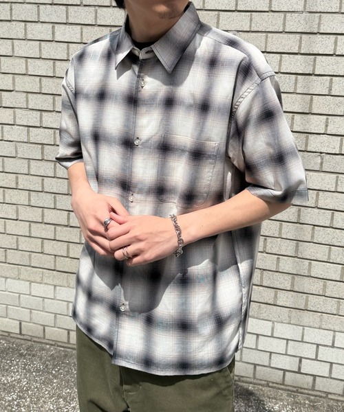 MAGASIN DE MODE Brew(マガジンデモードブリュー)の「【MAGASIN DE MODE Brew】半袖チェックシャツ パナマシャツ/通気性抜群/コットン100% 6270-9072 MNY(シャツ/ブラウス・メンズ・ダークブラウン/ブラック/ブルー・LL/L/M)」の19枚目の写真