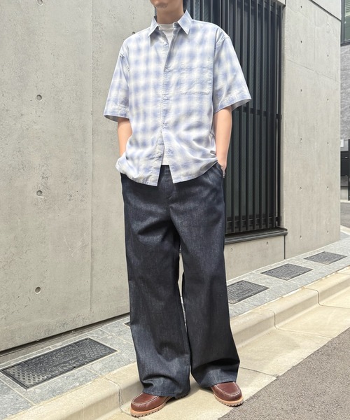 MAGASIN DE MODE Brew(マガジンデモードブリュー)の「【MAGASIN DE MODE Brew】半袖チェックシャツ パナマシャツ/通気性抜群/コットン100% 6270-9072 MNY(シャツ/ブラウス・メンズ・ダークブラウン/ブラック/ブルー・LL/L/M)」の16枚目の写真
