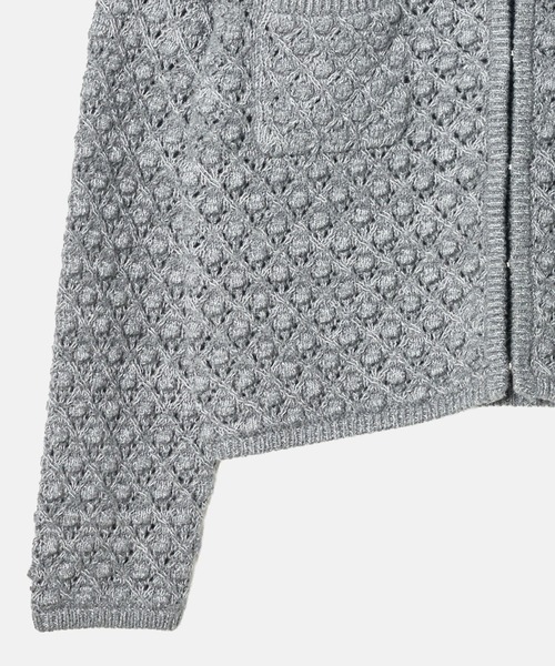 LE CIEL BLEU（ルシェルブルー）の「オープンワークニットジャケット / Openwork Knit Jacket（ニット/セーター・レディース・ライトブルー/グレー・36）」の10枚目の写真