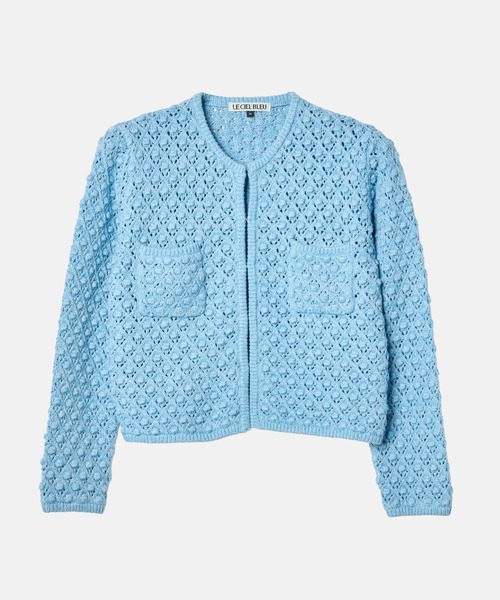 LE CIEL BLEU（ルシェルブルー）の「オープンワークニットジャケット / Openwork Knit Jacket（ニット/セーター・レディース・ライトブルー/グレー・36）」の17枚目の写真
