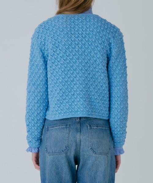 LE CIEL BLEU（ルシェルブルー）の「オープンワークニットジャケット / Openwork Knit Jacket（ニット/セーター・レディース・ライトブルー/グレー・36）」の16枚目の写真