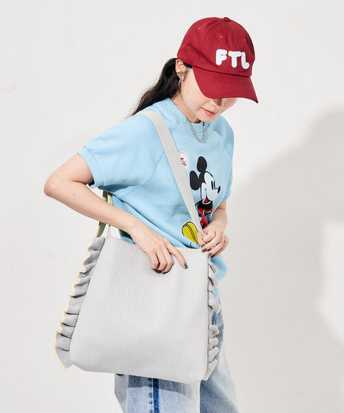 FREAK'S STORE(フリークスストア)の「<新色追加>限定展開 配色ニットフリルワンショルダーバッグ(ショルダーバッグ・レディース・サックスブルー/ブラック/ピンク/グレー・ONE SIZE)」の15枚目の写真