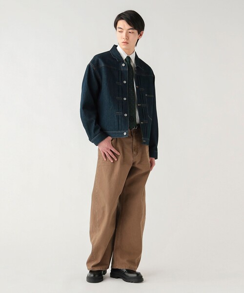 BEAMS HEART（ビームスハート）の「カラー カーブ バギー デニム（デニムパンツ・メンズ・チャコールグレー/ライトブラウン・SMALL/MEDIUM/LARGE）」の8枚目の写真