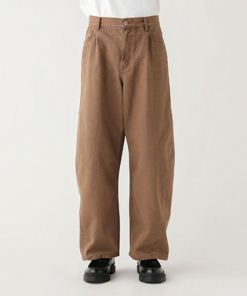 BEAMS HEART（ビームスハート）の「カラー カーブ バギー デニム（デニムパンツ・メンズ・チャコールグレー/ライトブラウン・SMALL/MEDIUM/LARGE）」の11枚目の写真