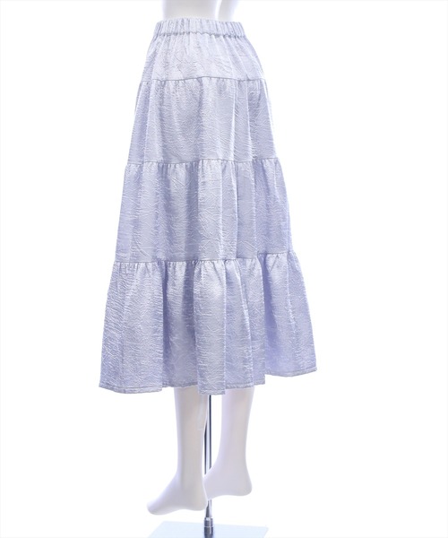 CLEAR BASIC（クリアベーシック）の「シュリンク加工ティアードロングスカート[大人 フェミニン 上品]≪新作≫（スカート・レディース・オフホワイト/ブラック/ブルーグレー・F）」の5枚目の写真