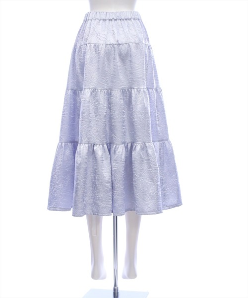 CLEAR BASIC（クリアベーシック）の「シュリンク加工ティアードロングスカート[大人 フェミニン 上品]≪新作≫（スカート・レディース・オフホワイト/ブラック/ブルーグレー・F）」の6枚目の写真