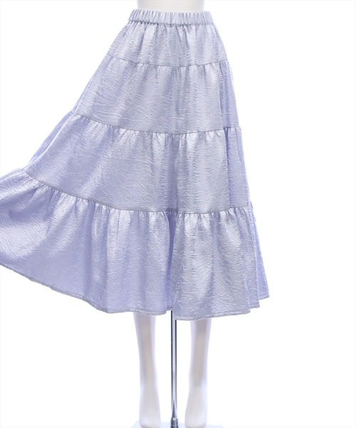 CLEAR BASIC（クリアベーシック）の「シュリンク加工ティアードロングスカート[大人 フェミニン 上品]≪新作≫（スカート・レディース・オフホワイト/ブラック/ブルーグレー・F）」の9枚目の写真