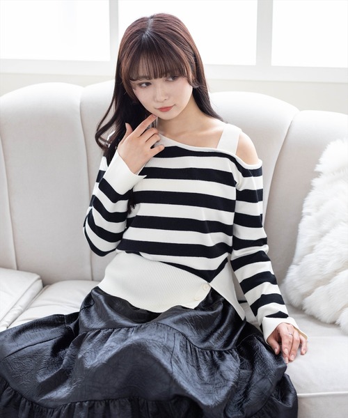 CLEAR BASIC（クリアベーシック）の「シュリンク加工ティアードロングスカート[大人 フェミニン 上品]≪新作≫（スカート・レディース・オフホワイト/ブラック/ブルーグレー・F）」の12枚目の写真