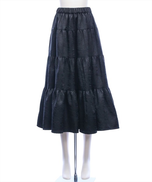 CLEAR BASIC（クリアベーシック）の「シュリンク加工ティアードロングスカート[大人 フェミニン 上品]≪新作≫（スカート・レディース・オフホワイト/ブラック/ブルーグレー・F）」の10枚目の写真
