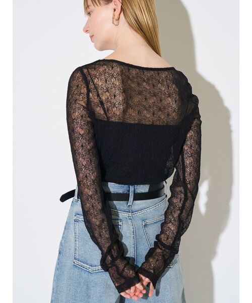 ELENDEEK（エレンディーク）の「エンブロイダリースキンカットソー（Tシャツ/カットソー・レディース・ブラック/オフホワイト・FREE）」の16枚目の写真