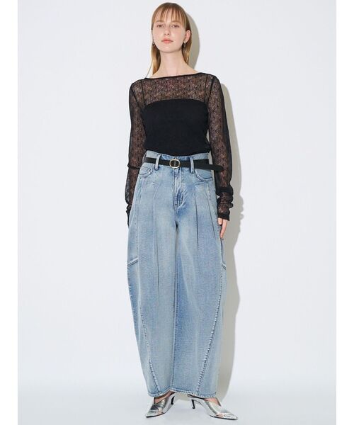 ELENDEEK（エレンディーク）の「エンブロイダリースキンカットソー（Tシャツ/カットソー・レディース・ブラック/オフホワイト・FREE）」の18枚目の写真