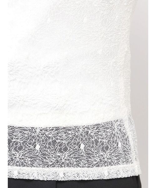 ELENDEEK（エレンディーク）の「エンブロイダリースキンカットソー（Tシャツ/カットソー・レディース・ブラック/オフホワイト・FREE）」の6枚目の写真