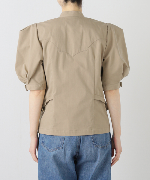 TOGA PULLA（トーガ　プルラ）の「TOGA PULLA TWILL FRINGE BLOUSE TP261-FJ226：ブラウス（シャツ/ブラウス・レディース・ベージュ・38）」の7枚目の写真