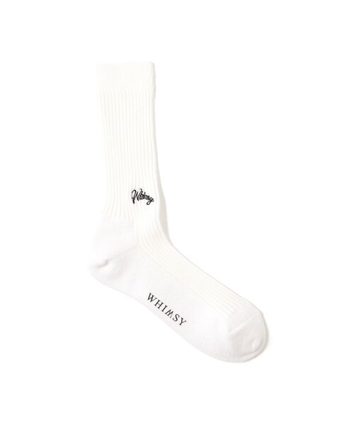 Whimsy(ウィムジー)の「WHIMSY SOCKS / EMJAY SOCKS(ソックス/靴下・メンズ・ホワイト/ブラック・ONE SIZE)」の1枚目の写真