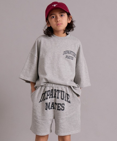 PAIRMANON STREET（ペアマノンストリート）の「裏毛 ロゴプリント セットアップ 半袖 ショートパンツ【PAIRMANON STREET】（セットアップ・キッズ・グレー/ブラック/カーキ・100/110/120/130/140/150/160/90）」の3枚目の写真