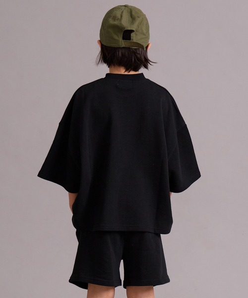 PAIRMANON STREET（ペアマノンストリート）の「裏毛 ロゴプリント セットアップ 半袖 ショートパンツ【PAIRMANON STREET】（セットアップ・キッズ・グレー/ブラック/カーキ・100/110/120/130/140/150/160/90）」の5枚目の写真