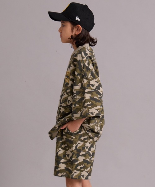 PAIRMANON STREET（ペアマノンストリート）の「裏毛 ロゴプリント セットアップ 半袖 ショートパンツ【PAIRMANON STREET】（セットアップ・キッズ・グレー/ブラック/カーキ・100/110/120/130/140/150/160/90）」の12枚目の写真