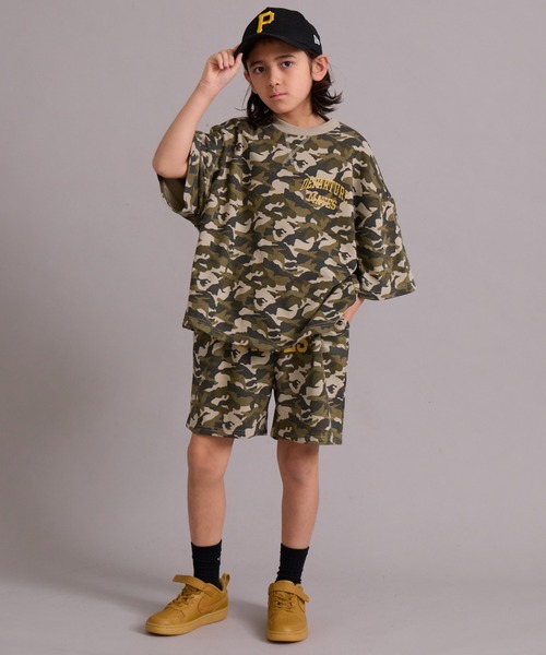 PAIRMANON STREET（ペアマノンストリート）の「裏毛 ロゴプリント セットアップ 半袖 ショートパンツ【PAIRMANON STREET】（セットアップ・キッズ・グレー/ブラック/カーキ・100/110/120/130/140/150/160/90）」の15枚目の写真