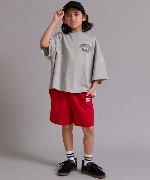 PAIRMANON STREET（ペアマノンストリート）の「裏毛 ロゴプリント セットアップ 半袖 ショートパンツ【PAIRMANON STREET】（セットアップ・キッズ・グレー/ブラック/カーキ・100/110/120/130/140/150/160/90）」の21枚目の写真