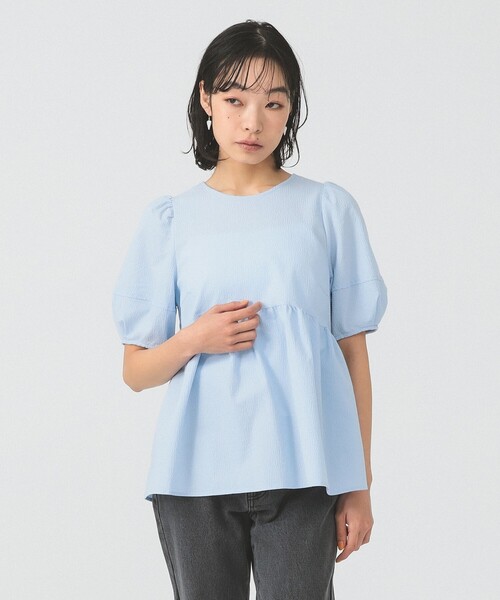 Ray BEAMS（レイビームス）の「ランタンスリーブ ギャザー ブラウス（シャツ/ブラウス・レディース・ホワイト/ライトブルー/ブラック/その他・ONE SIZE）」の3枚目の写真