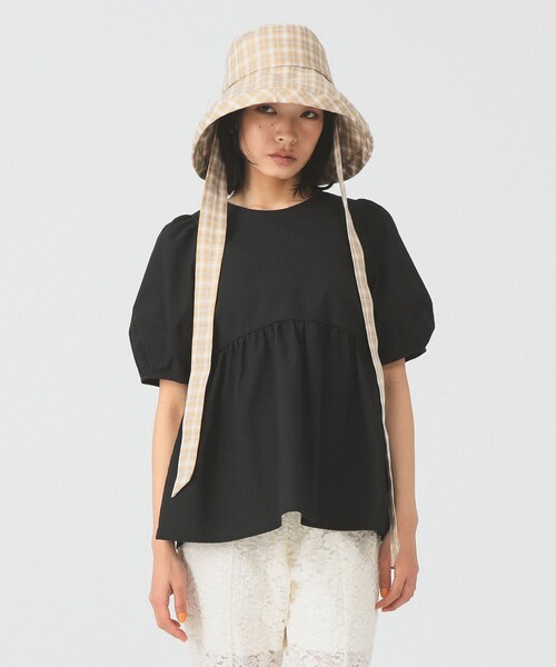 Ray BEAMS（レイビームス）の「ランタンスリーブ ギャザー ブラウス（シャツ/ブラウス・レディース・ホワイト/ライトブルー/ブラック/その他・ONE SIZE）」の2枚目の写真