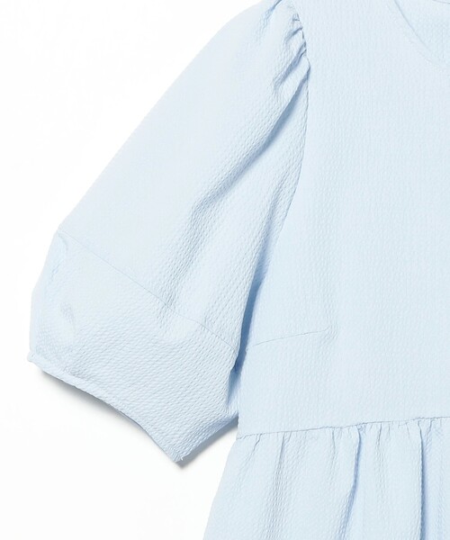 Ray BEAMS(レイビームス)の「ランタンスリーブ ギャザー ブラウス 26SS 通勤 通学 パフスリーブ オンオフ対応 フレア ペプラムシルエット ドット 洗える(シャツ/ブラウス・レディース・ホワイト/ライトブルー/ブラック/その他・ONE SIZE)」の10枚目の写真