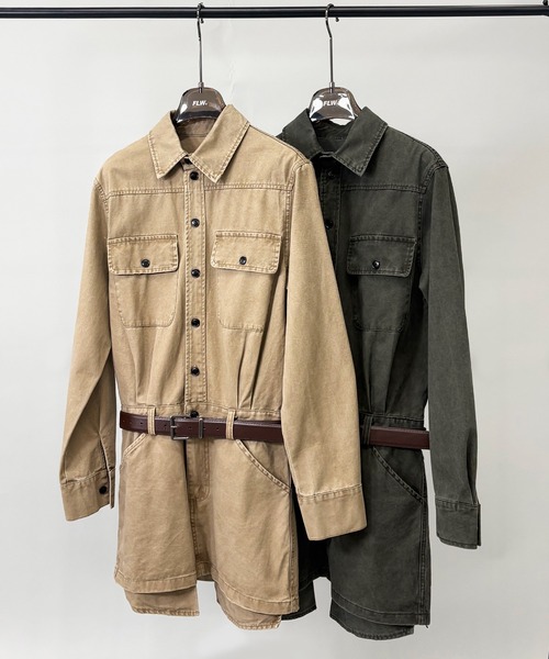 FOLLOWIN（フォロウィン）の「長袖ワンピース（ワンピース・レディース・カーキ・MEDIUM）」の2枚目の写真