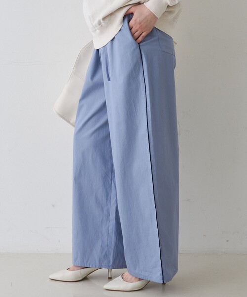 Rouge vif（ルージュヴィフ）の「【セットアップ対応】セミワイドドローパンツ（その他パンツ・レディース・ストライプ/サックスブルー・38/36）」の2枚目の写真