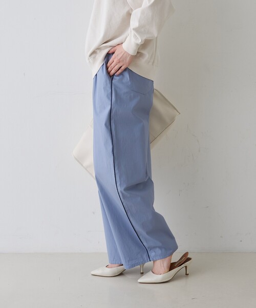 Rouge vif（ルージュヴィフ）の「【セットアップ対応】セミワイドドローパンツ（その他パンツ・レディース・ストライプ/サックスブルー・38/36）」の4枚目の写真