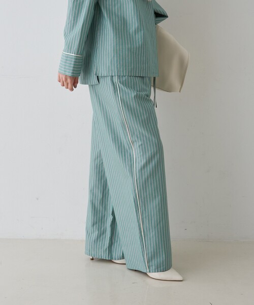 Rouge vif（ルージュヴィフ）の「【セットアップ対応】セミワイドドローパンツ（その他パンツ・レディース・ストライプ/サックスブルー・38/36）」の9枚目の写真