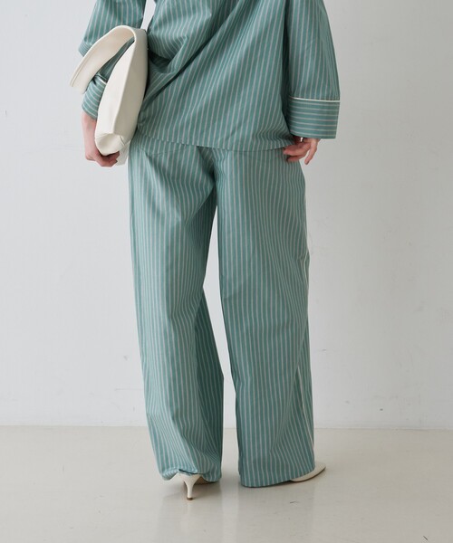 Rouge vif（ルージュヴィフ）の「【セットアップ対応】セミワイドドローパンツ（その他パンツ・レディース・ストライプ/サックスブルー・38/36）」の10枚目の写真