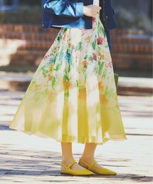 STRAWBERRY-FIELDS（ストロベリーフィールズ）の「スプリングヘイズ_オーガンジーパネルプリントスカート（スカート）」