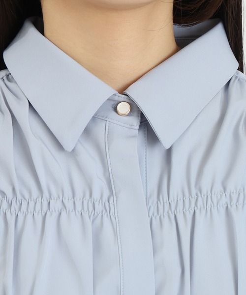 TRUDEA（トルディア）の「シャーリングシャツ(ストライプ・無地)（シャツ/ブラウス・レディース・アイボリー/サックスブルー/その他・MEDIUM）」の20枚目の写真