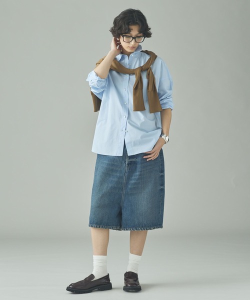 Curensology（カレンソロジー）の「Curensology(カレンソロジー)/＜&RC＞ワイドルーズハーフデニムパンツ（デニムパンツ・レディース・インディゴブルー/ブラック・36/40/38）」の6枚目の写真