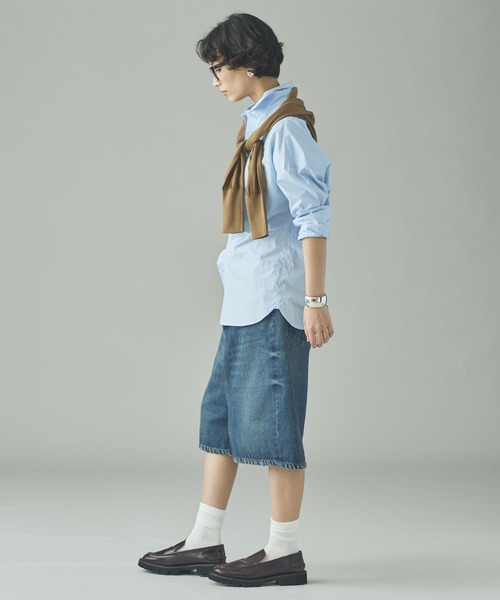 Curensology（カレンソロジー）の「Curensology(カレンソロジー)/＜&RC＞ワイドルーズハーフデニムパンツ（デニムパンツ・レディース・インディゴブルー/ブラック・36/40/38）」の7枚目の写真