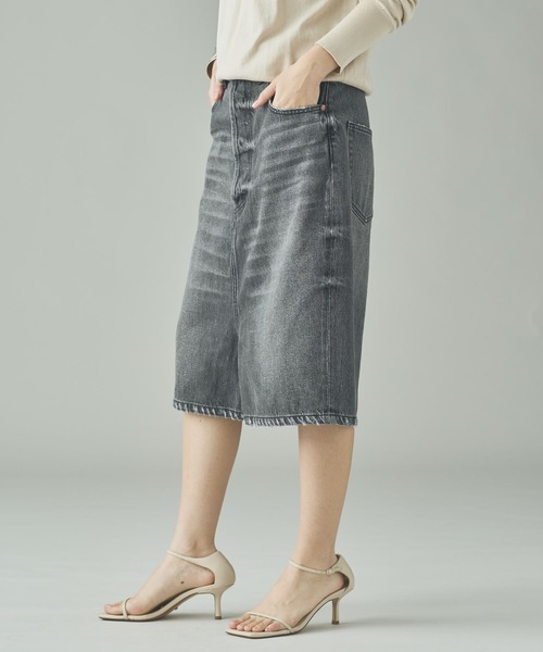 Curensology（カレンソロジー）の「Curensology(カレンソロジー)/＜&RC＞ワイドルーズハーフデニムパンツ（デニムパンツ・レディース・インディゴブルー/ブラック・36/40/38）」の10枚目の写真