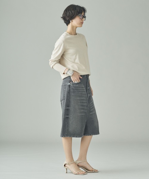 Curensology（カレンソロジー）の「Curensology(カレンソロジー)/＜&RC＞ワイドルーズハーフデニムパンツ（デニムパンツ・レディース・インディゴブルー/ブラック・36/40/38）」の13枚目の写真